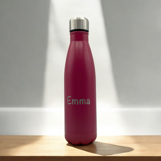 Personalisierte Thermosflasche mit Gravur, 6 Farben, Edelstahl 500ml, Trinkflasche