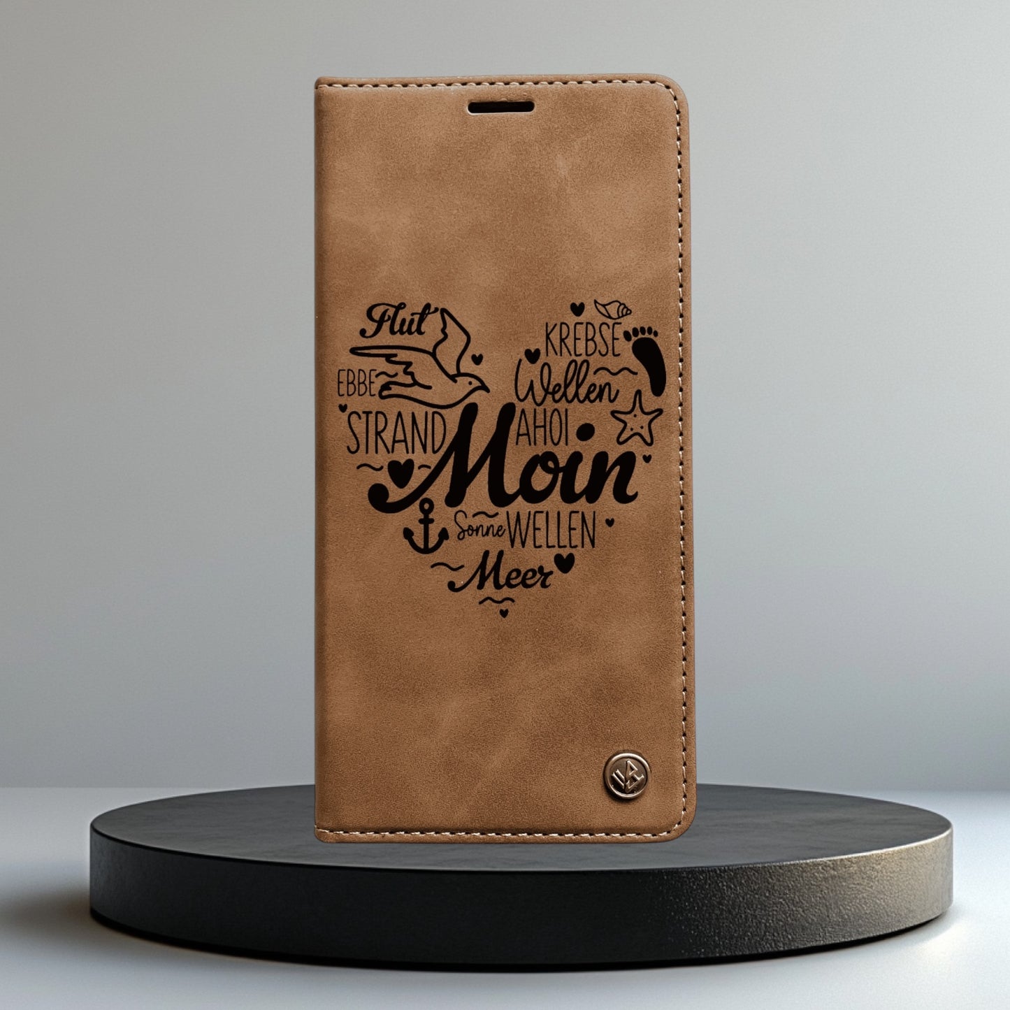 Handyhülle Samsung Galaxy S22 S22 Plus S22 Ultra Flipcase braun individuell bedruckt