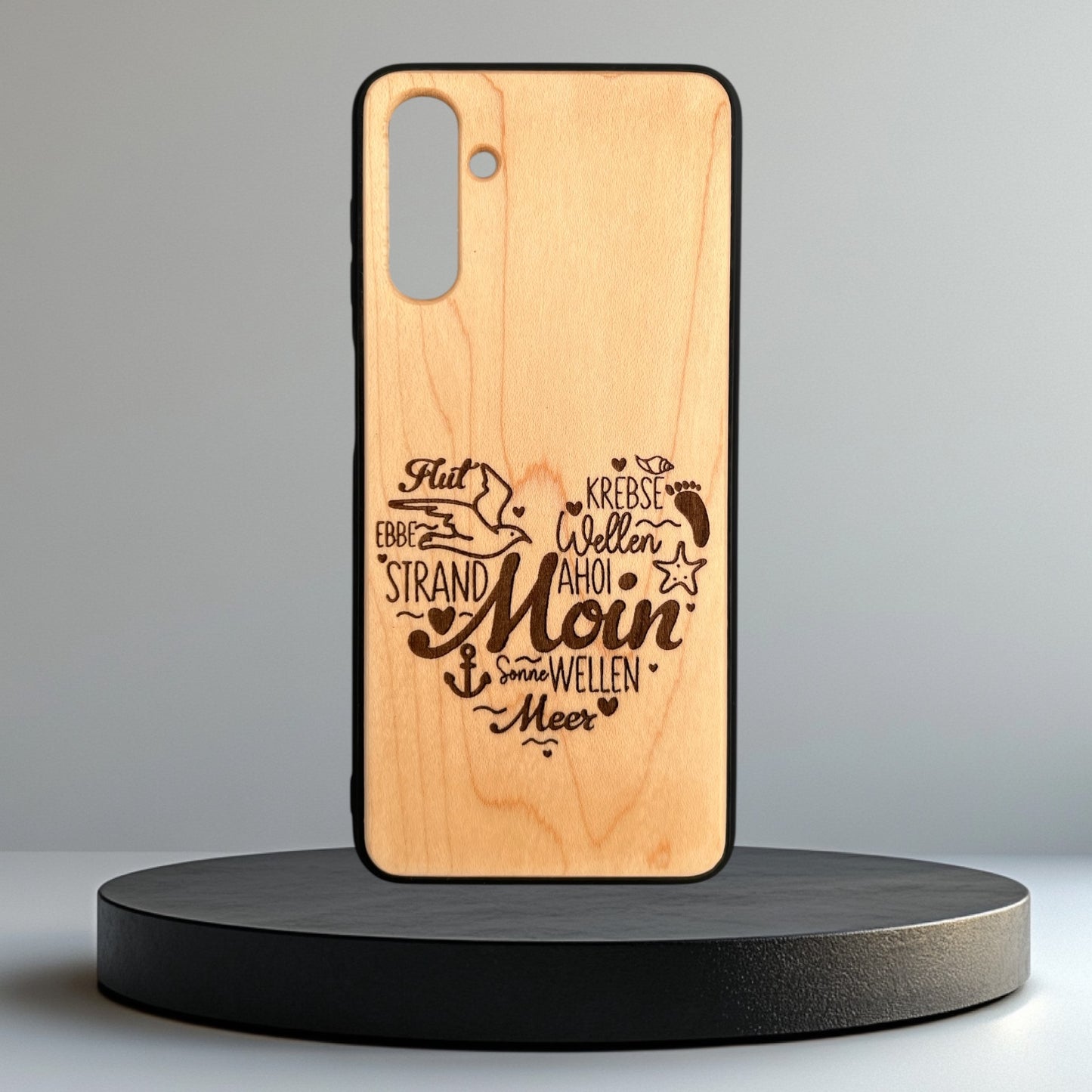 Handyhülle aus Holz Samsung Galaxy A15 A16 A26 A33 individuell graviert
