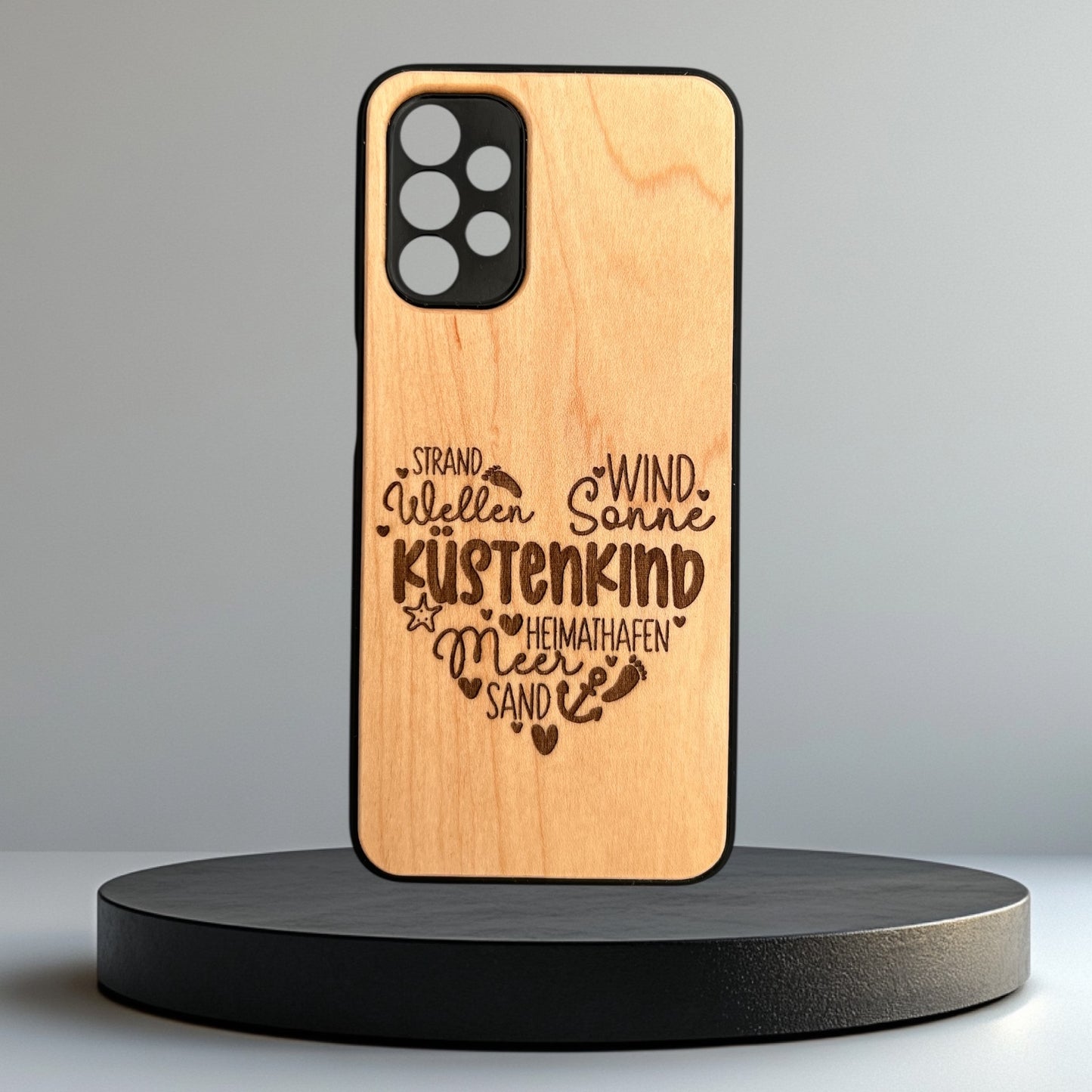 Handyhülle aus Holz Samsung Galaxy A15 A16 A26 A33 individuell graviert