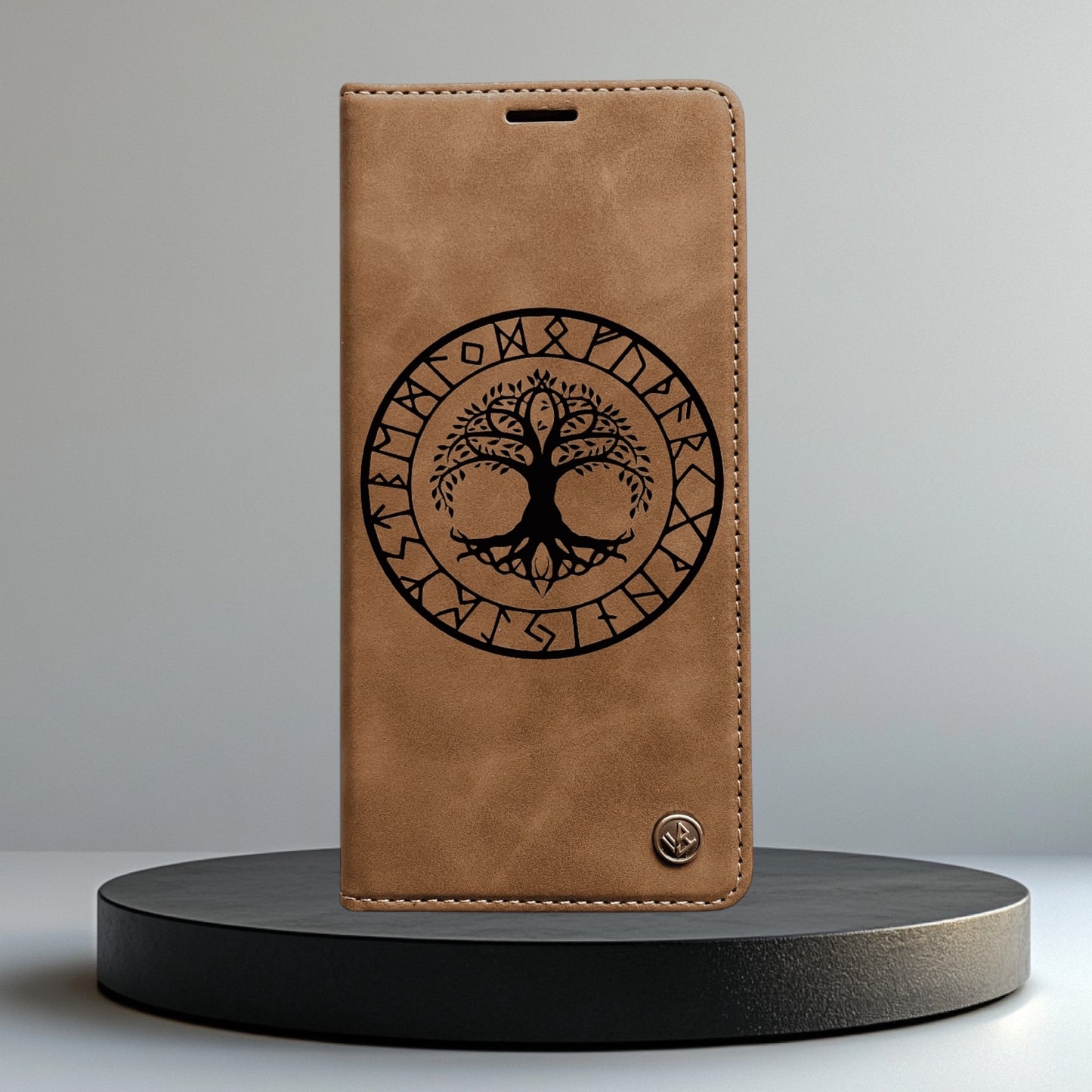 Handyhülle Samsung Galaxy S22 S22 Plus S22 Ultra Flipcase braun individuell bedruckt