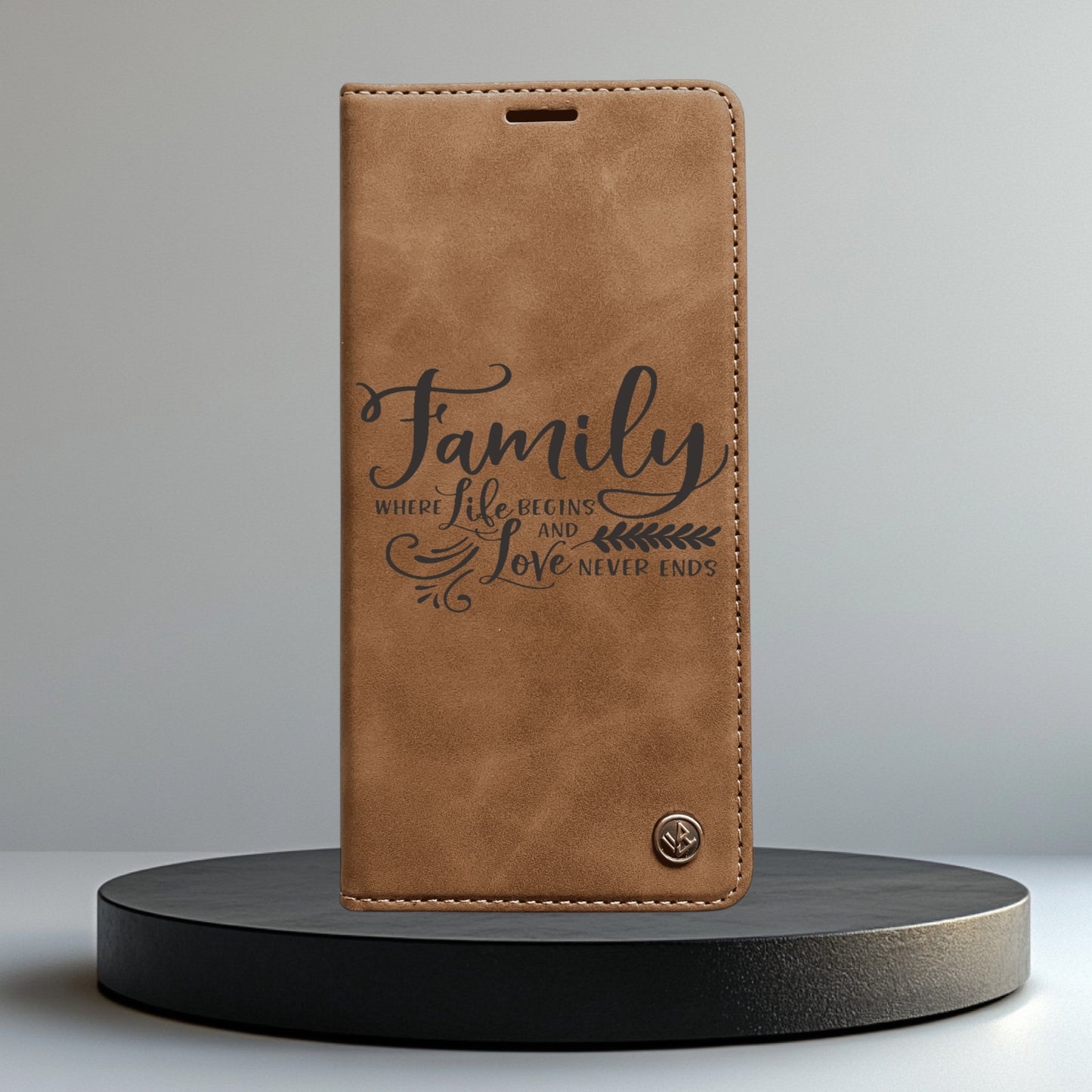 Handyhülle Redmi Note 14 Note 14 Pro Note 14 Pro Plus Serie Flipcase braun individuell graviert