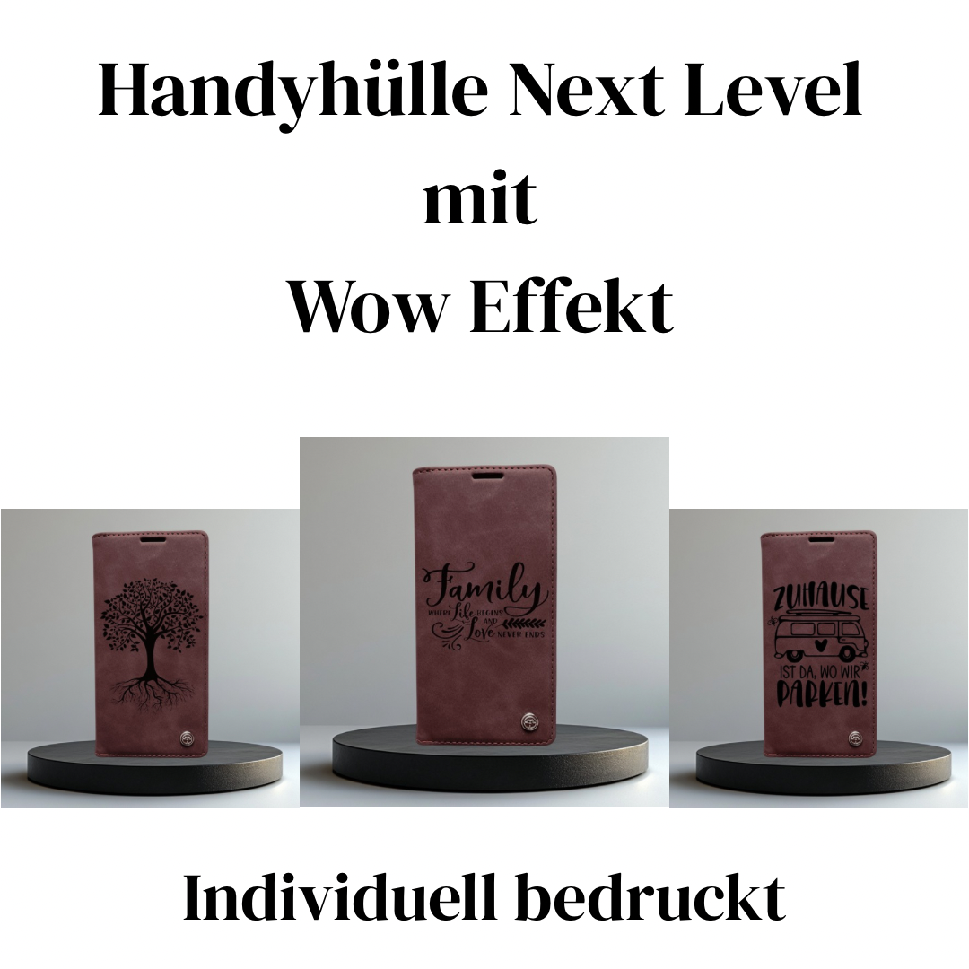 Handyhülle Samsung Galaxy S23 S23 FE S23 Plus S23 Ultra Flipcase rot individuell bedruckt