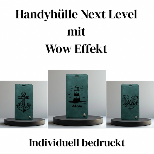 Handyhülle Apple iPhone 11 Flipcase grün individuell bedruckt