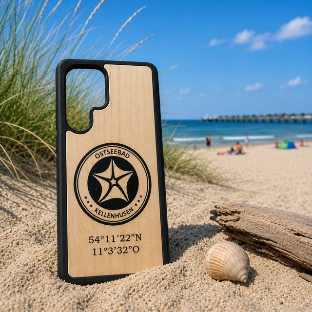 Kellenhusen Handyhülle aus Holz für Apple iPhone, Samsung Galaxy und Google Pixel