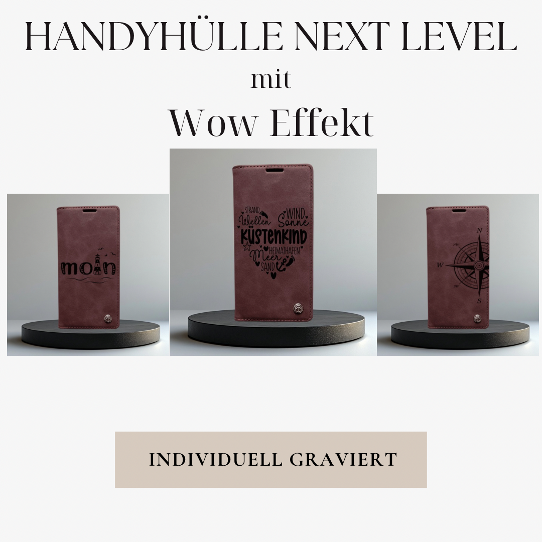 Handyhülle Redmi Note 14 Note 14 Pro Note 14 Pro Plus Flipcase rot individuell graviert