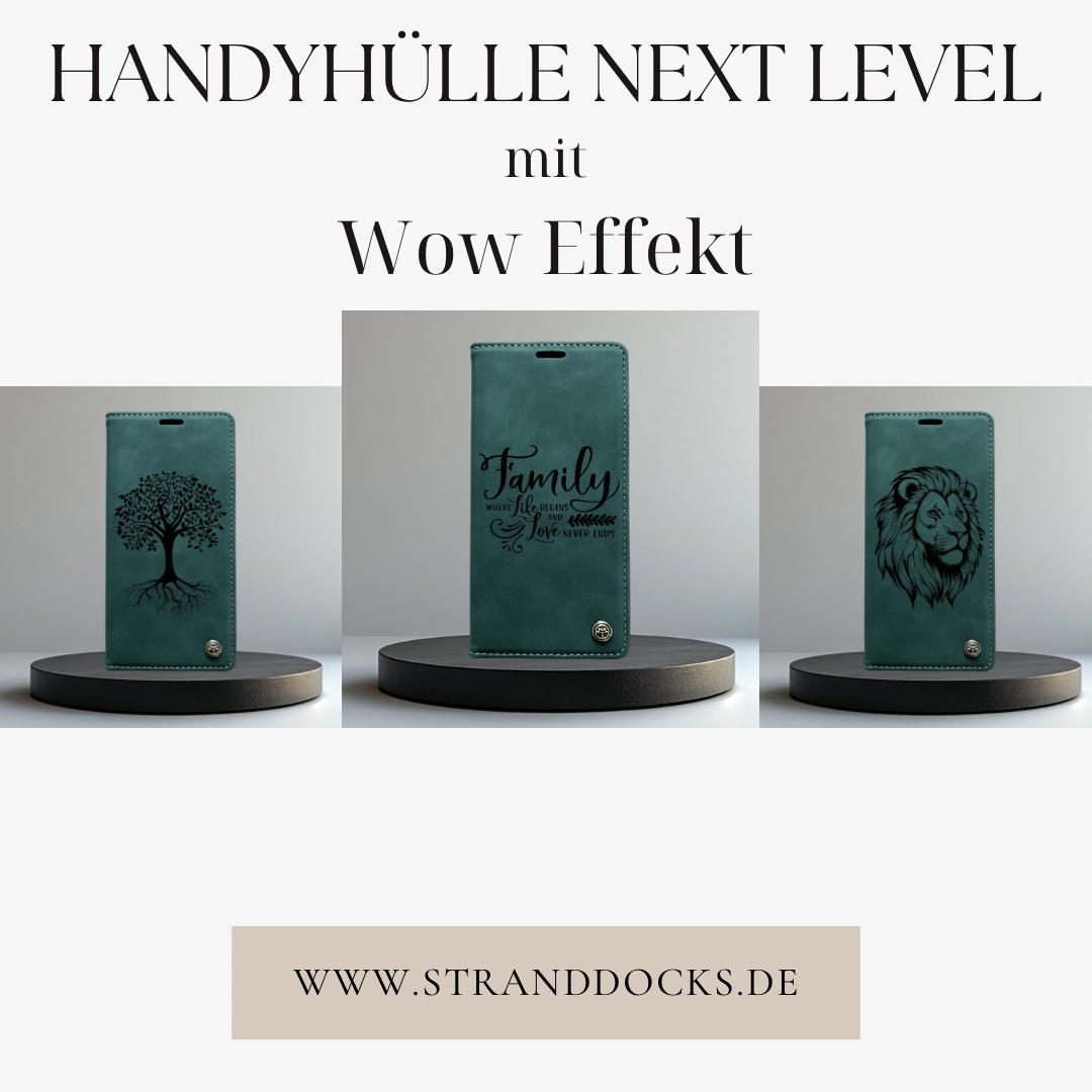 Handyhülle Redmi Note 14 Note 14 Pro Note 14 Pro Plus Flipcase grün individuell graviert