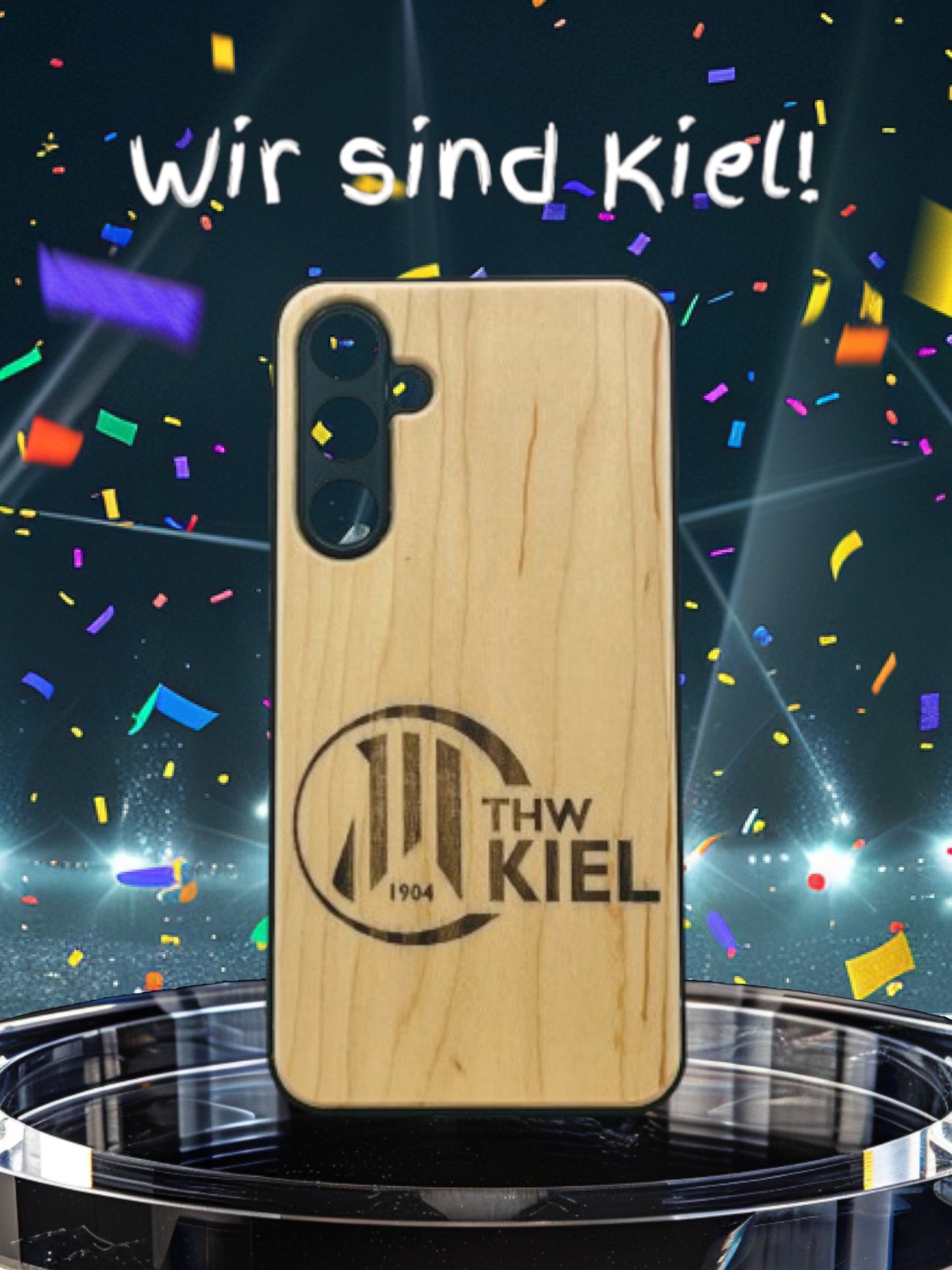 THW Kiel Handyhülle aus Holz für Apple iPhone, Samsung Galaxy und Google Pixel