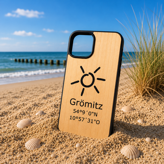 Grömitz Handyhülle aus Holz für Apple iPhone, Samsung Galaxy und Google Pixel